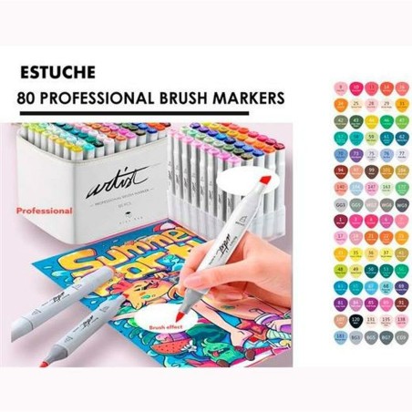 Set di Pennarelli Alex Bog Canvas Luxe Professional 80 Pezzi Multicolore