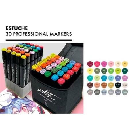 Set di Pennarelli Alex Bog Luxury Canvas Gama Artist 30 Pezzi Multicolore