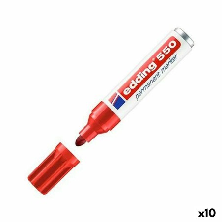 Marcatore permanente Edding 550 Rosso (10 Unità)