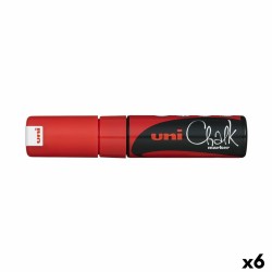 Pennarelli a gesso liquido Uni-Ball PWE-8K Rosso (6 Pezzi) (6 Unità)