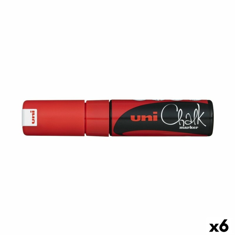 Pennarelli a gesso liquido Uni-Ball PWE-8K Rosso (6 Pezzi) (6 Unità) Pennarelli a gesso liquido Uni-Ball PWE-8K Rosso (6 Pezzi) (6 Unità)