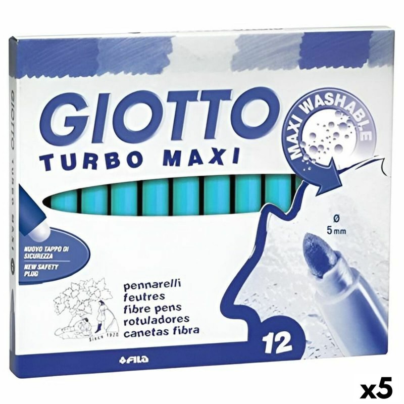 Set di Pennarelli Giotto Turbo Maxi Blu cielo (5 Unità) Set di Pennarelli Giotto Turbo Maxi Blu cielo (5 Unità)