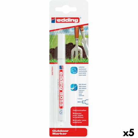 Marcatore permanente Edding 8055 Bianco 1-2 mm (5 Unità)