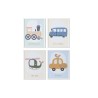 Quadro Home ESPRIT Giallo Azzurro Tela 30 x 1,8 x 40 cm (4 Unità)