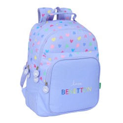 Zaino Scuola Benetton Lila Lilla 32 x 42 x 15 cm