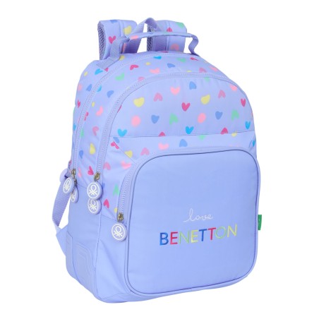 Zaino Scuola Benetton Lila Lilla 32 x 42 x 15 cm