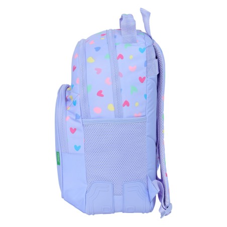 Zaino Scuola Benetton Lila Lilla 32 x 42 x 15 cm