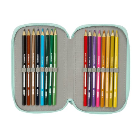 Astuccio per la Scuola con Accessori Disney Azzurro 12,5 x 19,5 x 5,5 cm 37 Pezzi