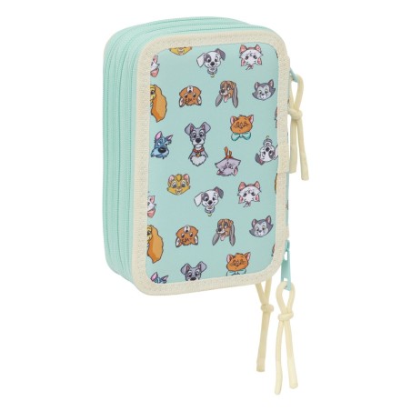 Astuccio per la Scuola con Accessori Disney Azzurro 12,5 x 19,5 x 5,5 cm 37 Pezzi