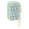 Astuccio per la Scuola con Accessori Disney Azzurro 12,5 x 19,5 x 5,5 cm 37 Pezzi