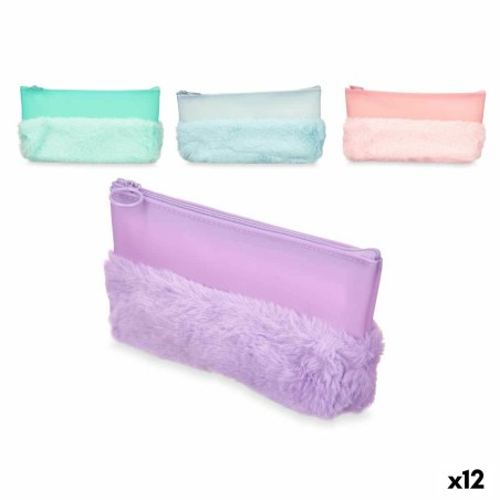Astuccio Scuola Pincello 443 Azzurro Verde Viola Rosa 21 x 9 x 3 cm Pompon (12 Unità)