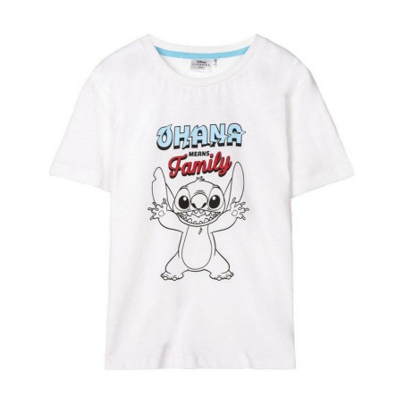 Maglia a Maniche Corte Stitch Bianco