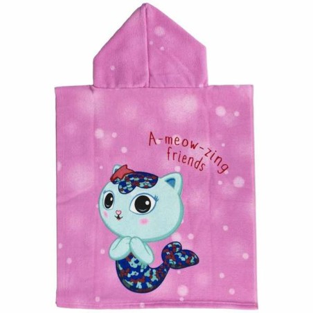 Poncho-Asciugamano con Cappuccio Gabby's Dollhouse Rosa 50 x 115 cm