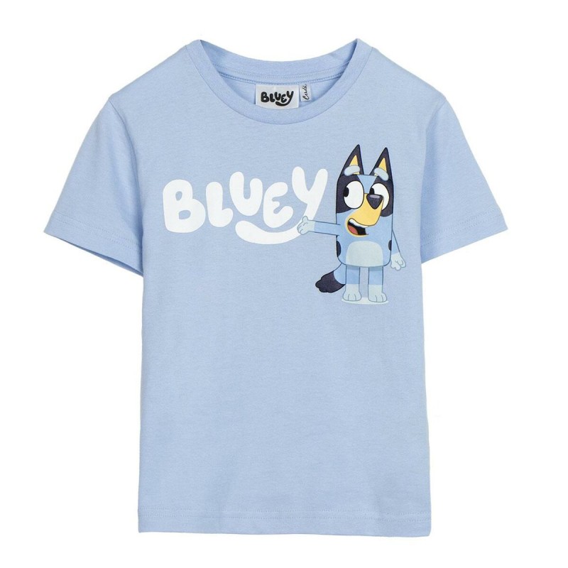 Maglia a Maniche Corte per Bambini Bluey Azzurro Chiaro Maglia a Maniche Corte per Bambini Bluey Azzurro Chiaro