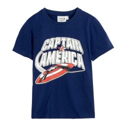 Maglia a Maniche Corte per Bambini The Avengers Azzurro