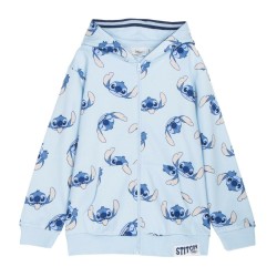 Felpa con Cappuccio da Bambina Stitch Azzurro Chiaro