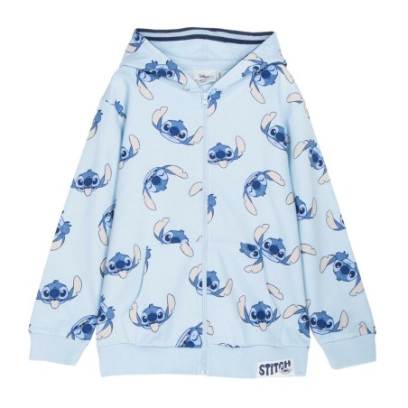 Felpa con Cappuccio da Bambina Stitch Azzurro Chiaro