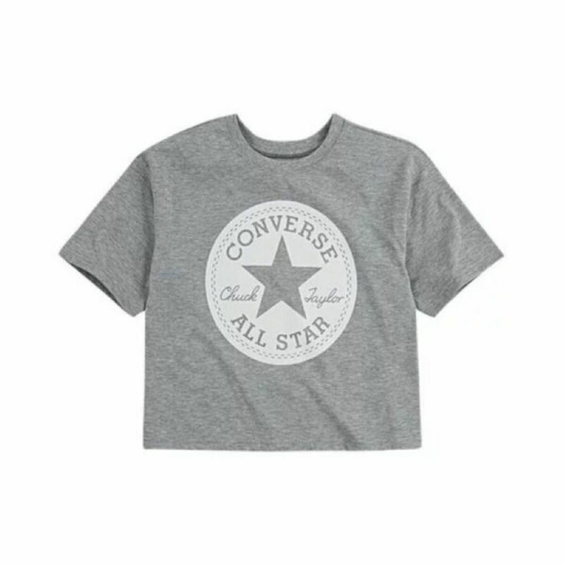 Maglia a Maniche Corte per Bambini Converse SIG CHUCK PATCH BOXY TEE Grigio