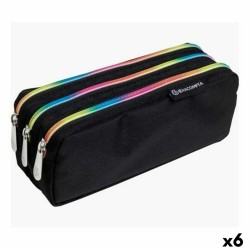 Astuccio Scuola Exacompta Rainbow Nero 22,5 x 8 x 10 cm (6 Unità)