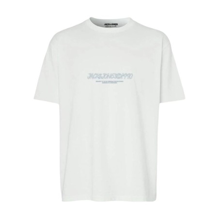 Maglia a Maniche Corte Uomo Jack & Jones JORBRONX TEE SS CREW NECK FST 12263936 Bianco