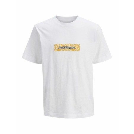Maglia a Maniche Corte Uomo Jack & Jones JORSPLIT AOP BRANDING TEE 12272993 Bianco