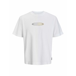 Maglia a Maniche Corte Uomo Jack & Jones JCOPACER BRANDING PRINT 12273880 Bianco