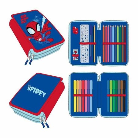 Astuccio Scuola Spidey Azzurro 12,5 x 19,5 x 4,5 cm