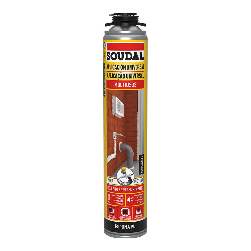 Schiuma Soudal Classic 115798 Poliuretano Pistola Beige 750 ml Schiuma Soudal Classic 115798 Poliuretano Pistola Beige 750 ml