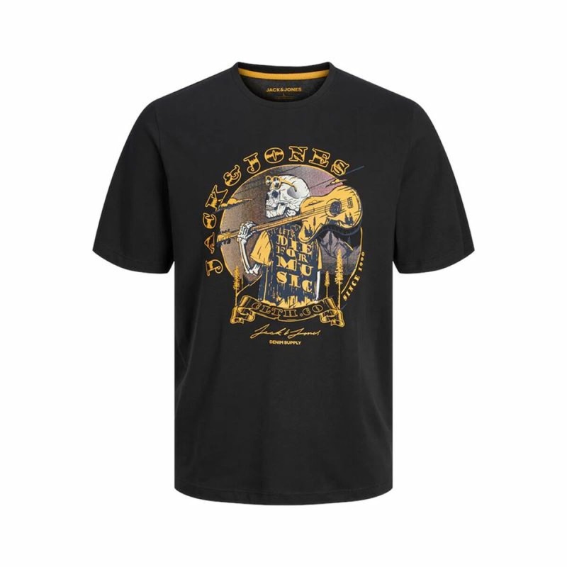 Maglia a Maniche Corte Uomo Jack & Jones skull Rock Crew Nero Maglia a Maniche Corte Uomo Jack & Jones skull Rock Crew Nero