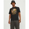 Maglia a Maniche Corte Uomo Jack & Jones skull Rock Crew Nero