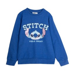 Felpa senza Cappuccio Stitch Blu scuro