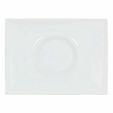Piatto da pranzo Inde Gourmet Porcellana Bianco 29,5 x 22 x 3 cm (6 Unità)