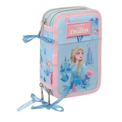 Astuccio per la Scuola con Accessori Frozen Ice magic Azzurro Chiaro 12,5 x 19,5 x 5,5 cm 37 Pezzi