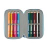 Astuccio per la Scuola con Accessori Frozen Ice magic Azzurro Chiaro 12,5 x 19,5 x 5,5 cm 37 Pezzi