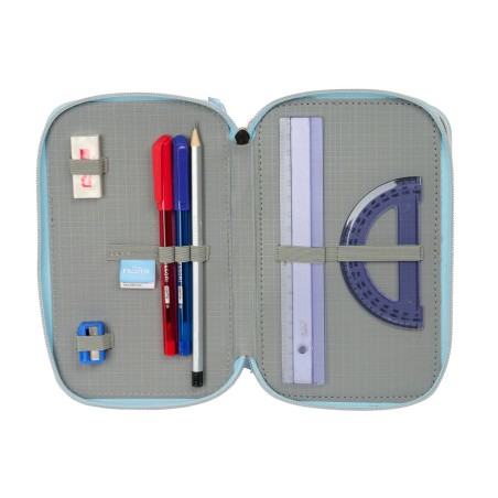 Astuccio per la Scuola con Accessori Frozen Ice magic Azzurro Chiaro 12,5 x 19,5 x 5,5 cm 37 Pezzi