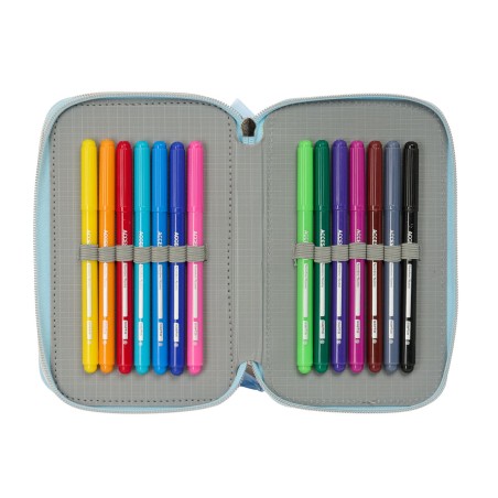Astuccio per la Scuola con Accessori Frozen Ice magic Azzurro Chiaro 12,5 x 19,5 x 5,5 cm 37 Pezzi