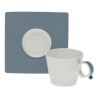 Tazzina caffè con piatto (6,7cm) FRESHNESS BANDY Bianco e Avio