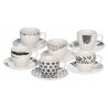 Set tazze te con piatto 6 pz (200ml) ZENITH Bianco e Nero