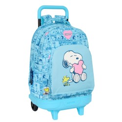 Zaino Scuola Snoopy Love Azzurro 33 x 45 x 22 cm