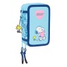 Astuccio per la Scuola con Accessori Snoopy Love Azzurro 12,5 x 19,5 x 5,5 cm 37 Pezzi