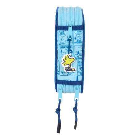 Astuccio per la Scuola con Accessori Snoopy Love Azzurro 12,5 x 19,5 x 5,5 cm 37 Pezzi