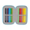 Astuccio per la Scuola con Accessori Snoopy Love Azzurro 12,5 x 19,5 x 5,5 cm 37 Pezzi
