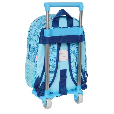 Trolley per la Scuola Snoopy Love Azzurro 26 x 11 x 67 cm 26 x 34 x 11 cm