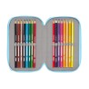 Astuccio per la Scuola con Accessori Snoopy Love Azzurro 12,5 x 19,5 x 5,5 cm 37 Pezzi