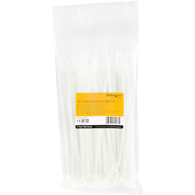 Fascette in Nylon Startech CBMZT8N Bianco (100 Unità) Fascette in Nylon Startech CBMZT8N Bianco (100 Unità)