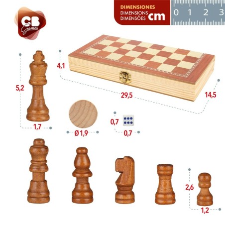 Tabellone da Scacchi e Dama CB Games Legno Backgammon (6 Unità)