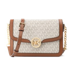 Borsa a Tracolla Michael Kors Leida Beige 34 x 27 x 9 cm