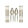 Set per frutti di mare DKD Home Decor Dorato Acciaio inossidabile 8 Pezzi 3 x 3 x 15 cm