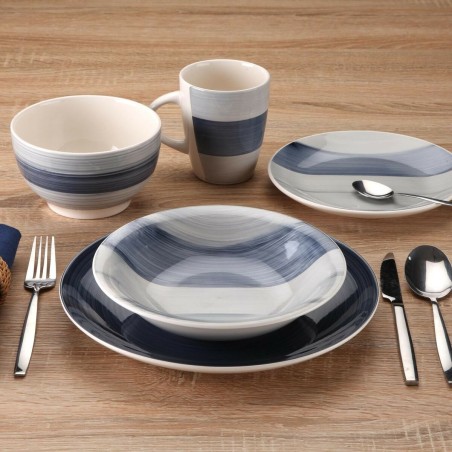 Set di Stoviglie Versa Leanne Blu scuro Gres 26,5 x 26,5 cm 18 Pezzi