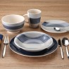 Set di Stoviglie Versa Leanne Blu scuro Gres 26,5 x 26,5 cm 18 Pezzi